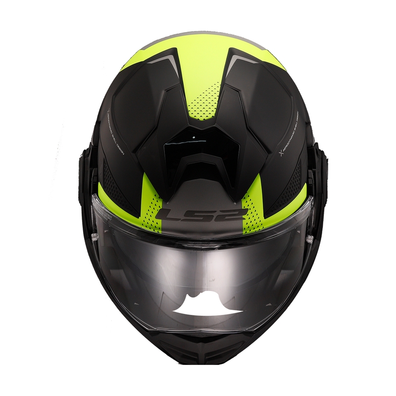 Flip-up motorcykelhjelm LS2 FF901 Advant X Oblivion sort-fluo gul