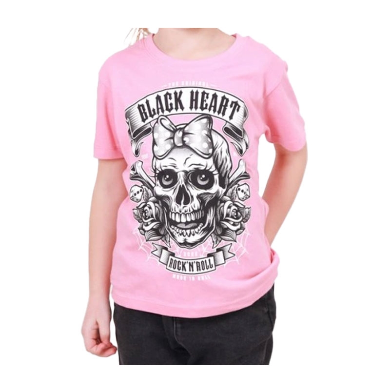 Børne-T-shirt Black Heart Miss Murder pink