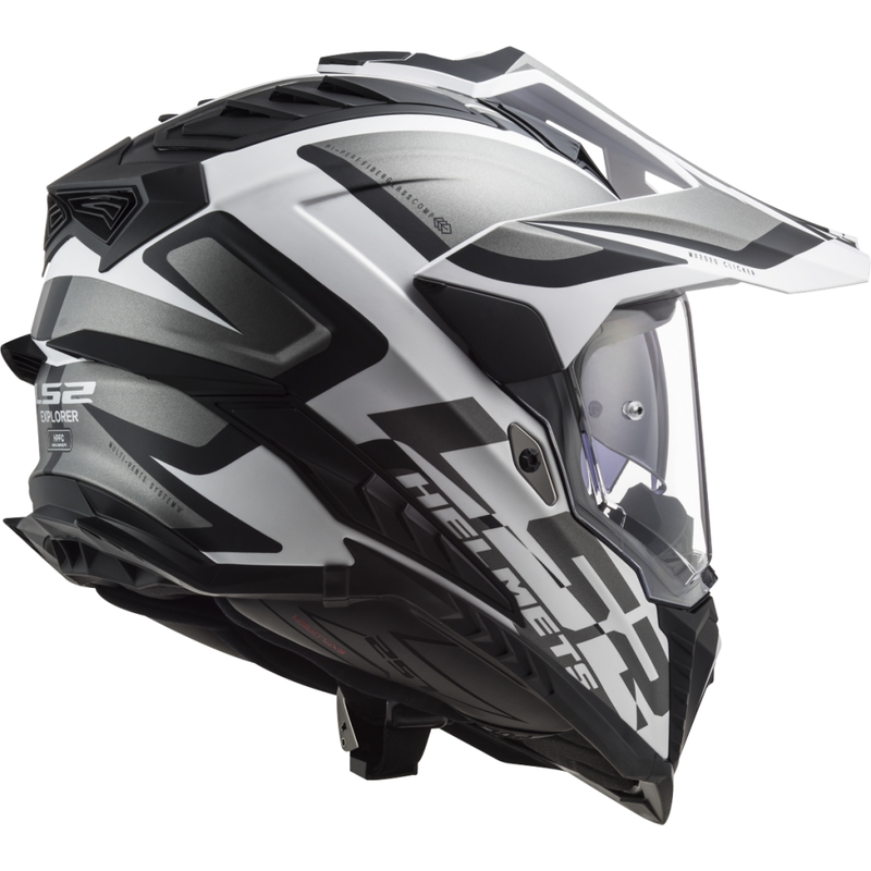 Endurohjelm LS2 MX701 Explorer Alter mat sort og hvid