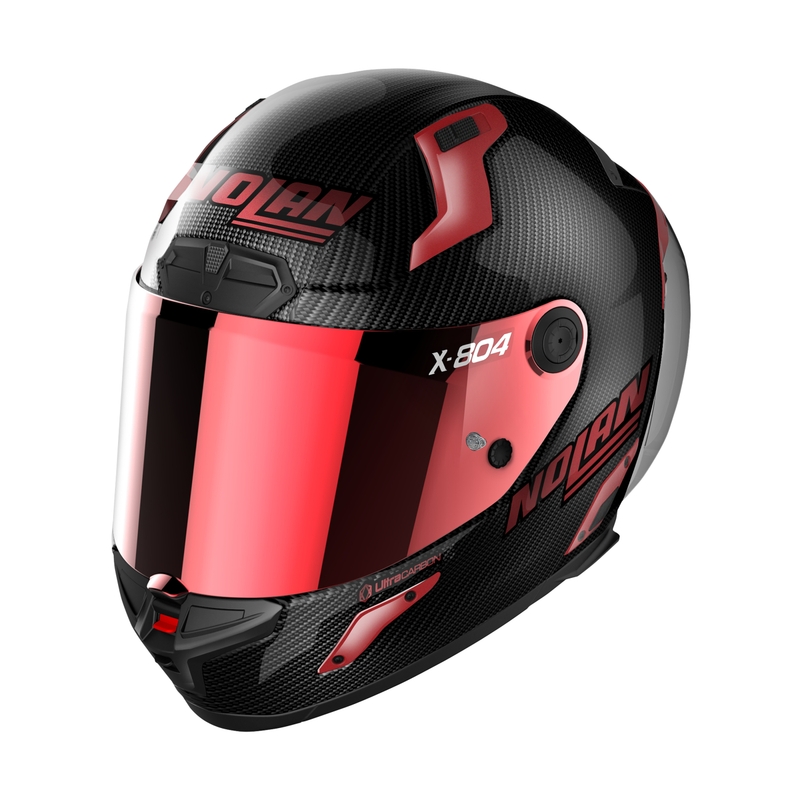Nolan X-804 RS Ultra Carbon Iridium Edition Sort-Rød Integral Motorcykelhjelm