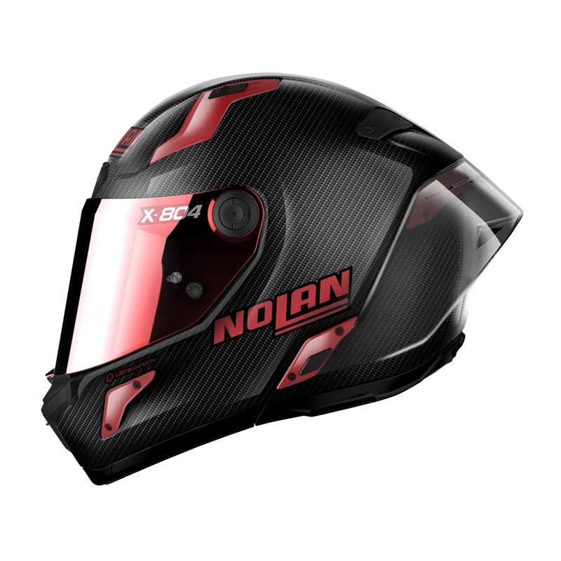 Nolan X-804 RS Ultra Carbon Iridium Edition Sort-Rød Integral Motorcykelhjelm