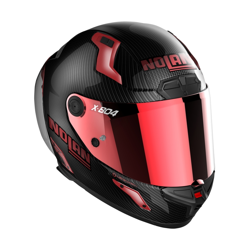 Nolan X-804 RS Ultra Carbon Iridium Edition Sort-Rød Integral Motorcykelhjelm