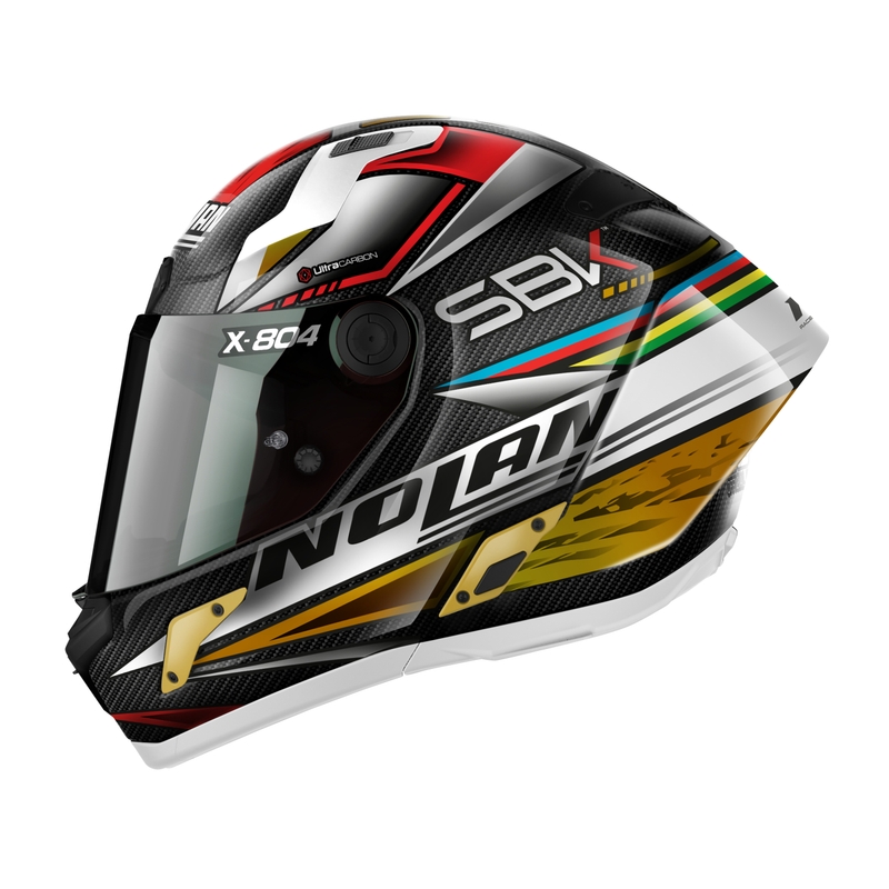 Nolan X-804 RS Ultra Carbon SBK integreret motorcykelhjelm sort-rød-guld