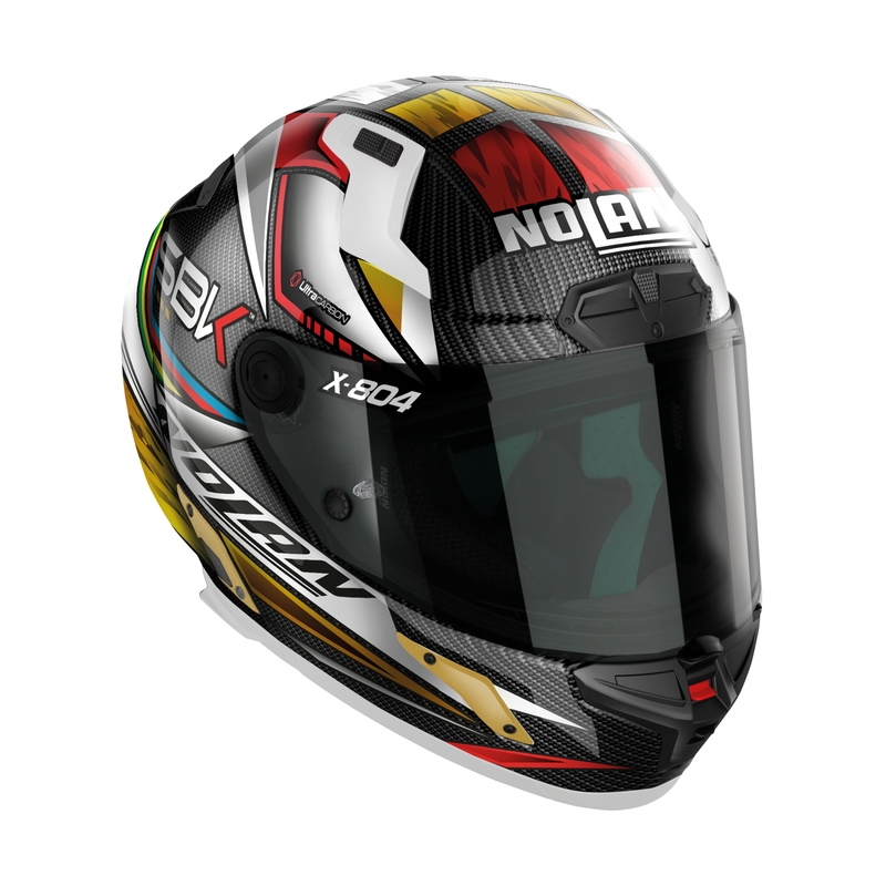 Nolan X-804 RS Ultra Carbon SBK integreret motorcykelhjelm sort-rød-guld
