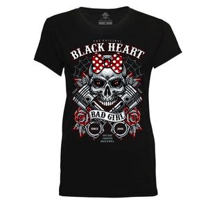 Sort Heart Bell Piston T-shirt til kvinder, sort