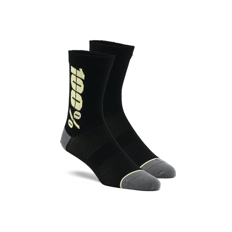 Sokker 100% - USA Rythym Merino Wool sort og gul