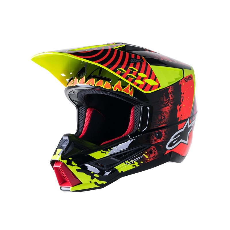 Motokrosová helma Alpinestars S-M5 Solar Flare fluo žluto-fluo červeno-černá