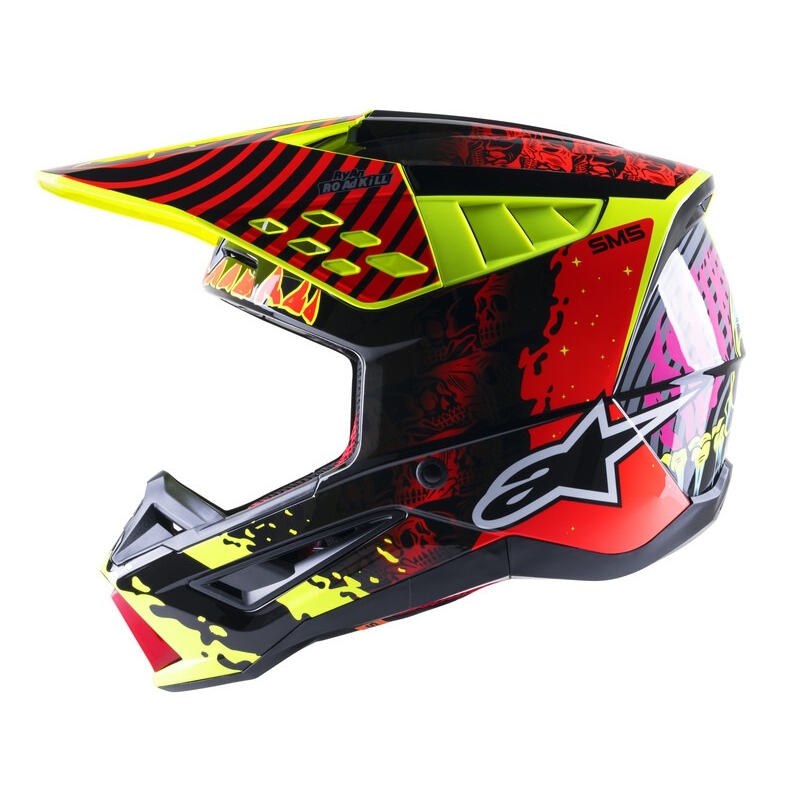 Motokrosová helma Alpinestars S-M5 Solar Flare fluo žluto-fluo červeno-černá