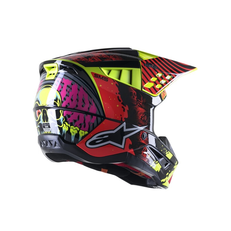 Motokrosová helma Alpinestars S-M5 Solar Flare fluo žluto-fluo červeno-černá