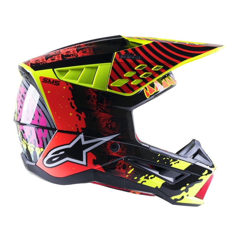 Motokrosová helma Alpinestars S-M5 Solar Flare fluo žluto-fluo červeno-černá