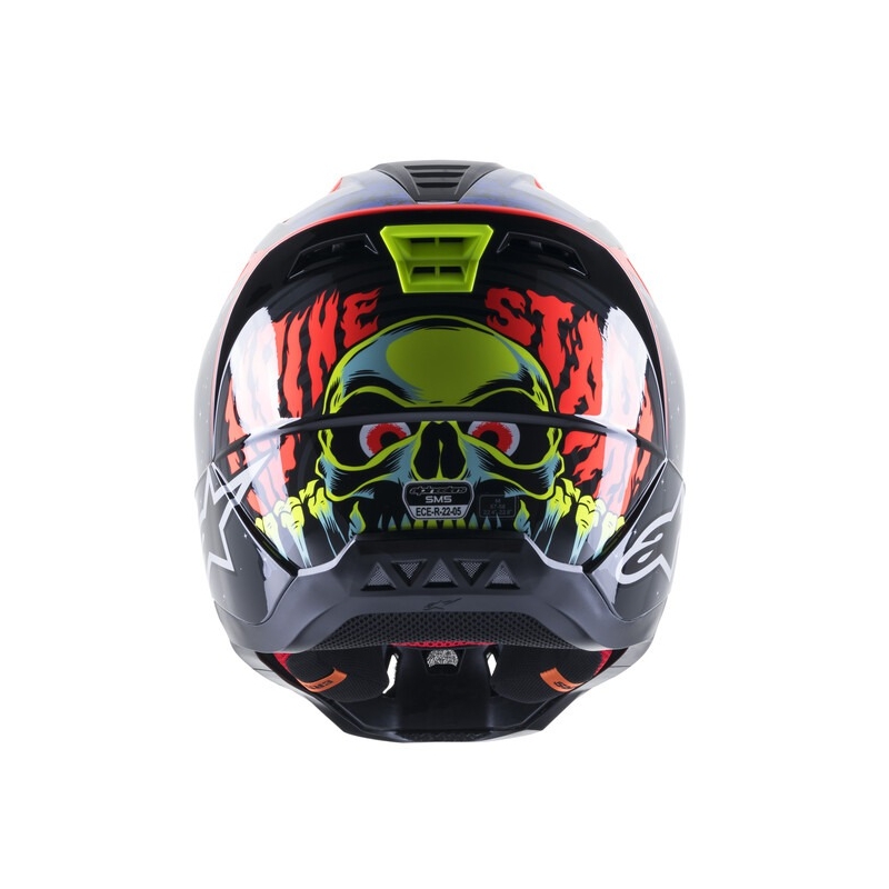 Alpinestars S-M5 Solar Flare Black-Blue-Fluo Red-Fluo Yellow motocrosshjelm udsalg