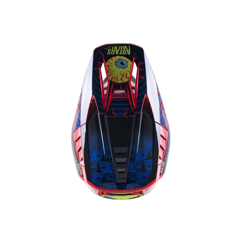 Alpinestars S-M5 Solar Flare Black-Blue-Fluo Red-Fluo Yellow motocrosshjelm udsalg
