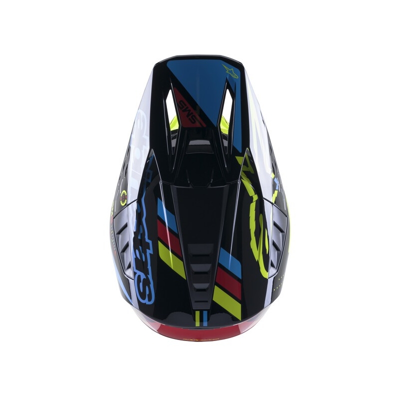 Motokrosová helma Alpinestars S-M5 Action fluo žluto-černo-modro- tmavě červená