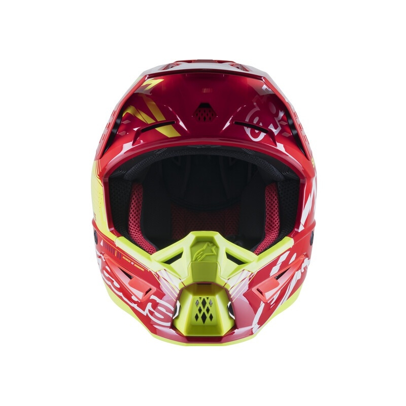 Alpinestars S-M5 Action rød-fluogul-hvid-blå motocrosshjelm