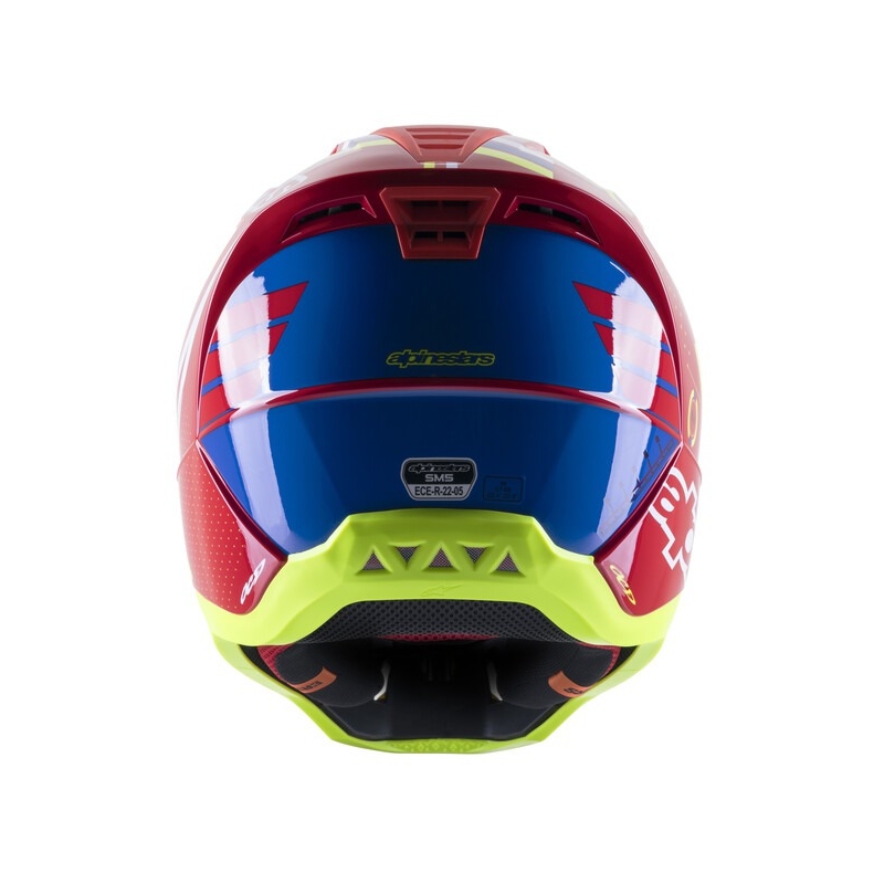 Alpinestars S-M5 Action rød-fluogul-hvid-blå motocrosshjelm