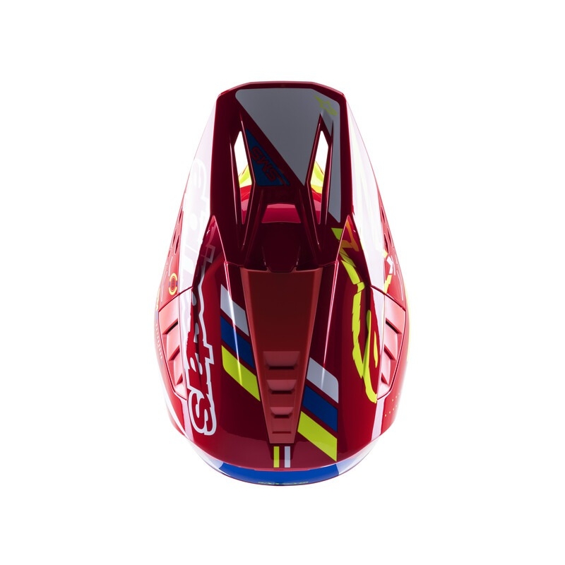 Alpinestars S-M5 Action rød-fluogul-hvid-blå motocrosshjelm