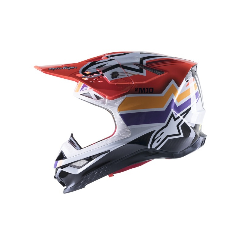 Motokrosová helma Alpinestars Supertech S-M10 Edice Troy Lee Designs oranžovo-žluto-fialovo-bílo černá