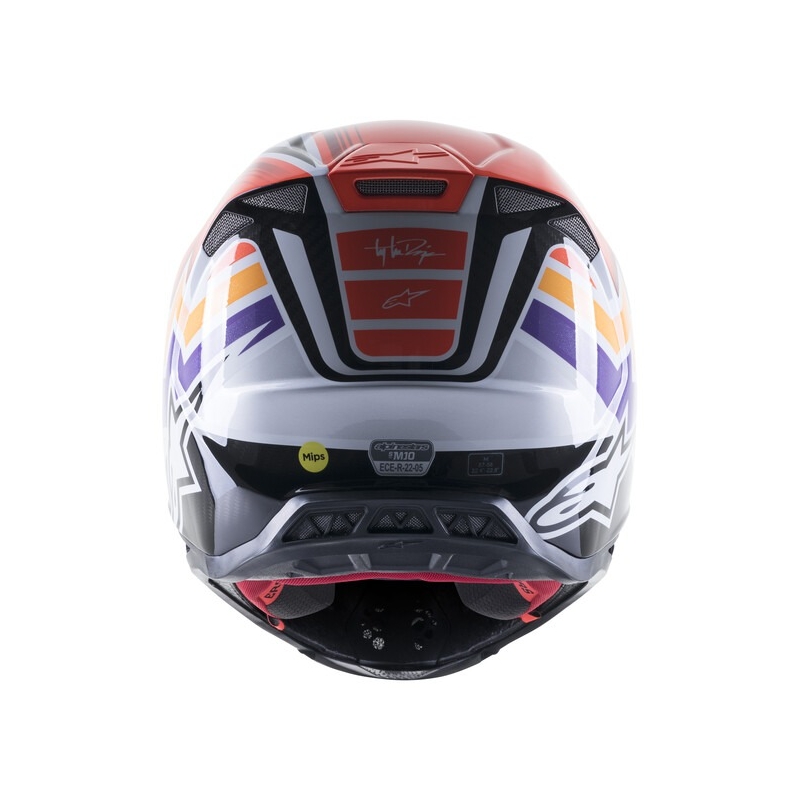 Motokrosová helma Alpinestars Supertech S-M10 Edice Troy Lee Designs oranžovo-žluto-fialovo-bílo černá