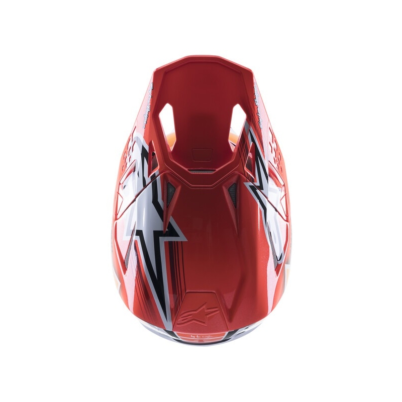 Motokrosová helma Alpinestars Supertech S-M10 Edice Troy Lee Designs oranžovo-žluto-fialovo-bílo černá