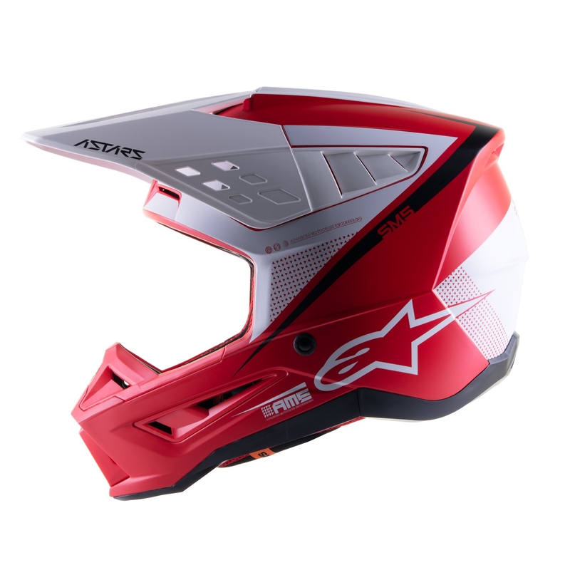 Motokrosová helma Alpinestars S-M5 Rayon červeno-bílo-černá matná
