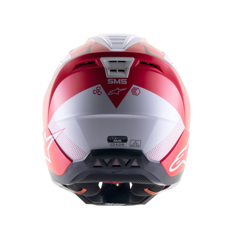 Motokrosová helma Alpinestars S-M5 Rayon červeno-bílo-černá matná