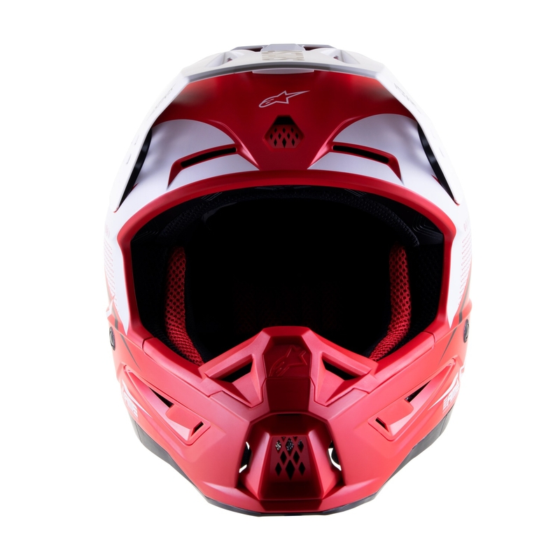 Motokrosová helma Alpinestars S-M5 Rayon červeno-bílo-černá matná