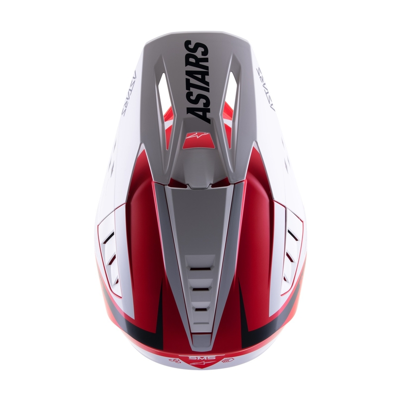 Motokrosová helma Alpinestars S-M5 Rayon červeno-bílo-černá matná