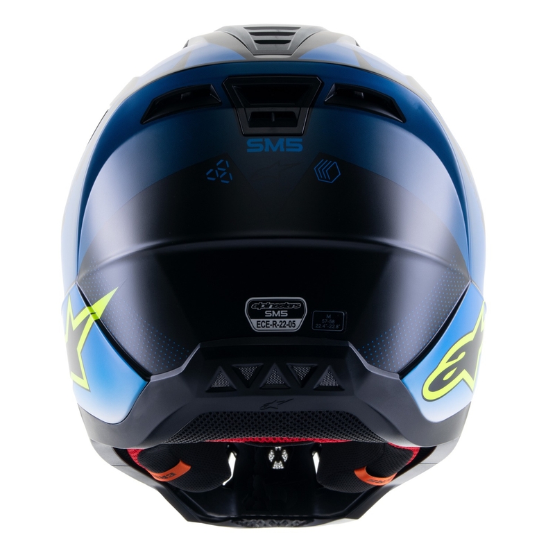 Motokrosová helma Alpinestars S-M5 Rayon modro-fluo žluto-bílo-černá matná