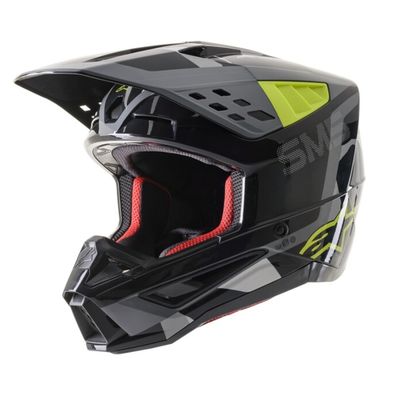Alpinestars S-M5 Rover Motocross-hjelm antracit-fluogul-camouflagegrå