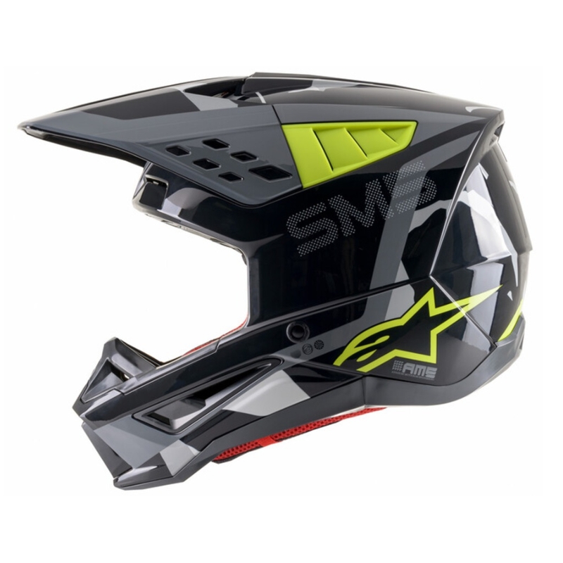 Alpinestars S-M5 Rover Motocross-hjelm antracit-fluogul-camouflagegrå
