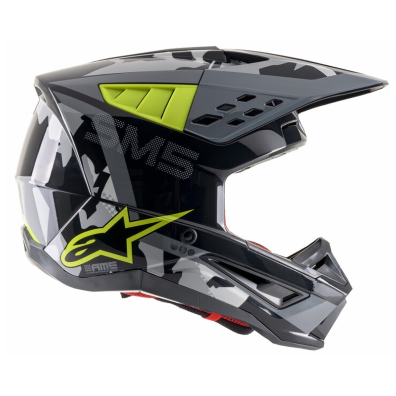 Alpinestars S-M5 Rover Motocross-hjelm antracit-fluogul-camouflagegrå