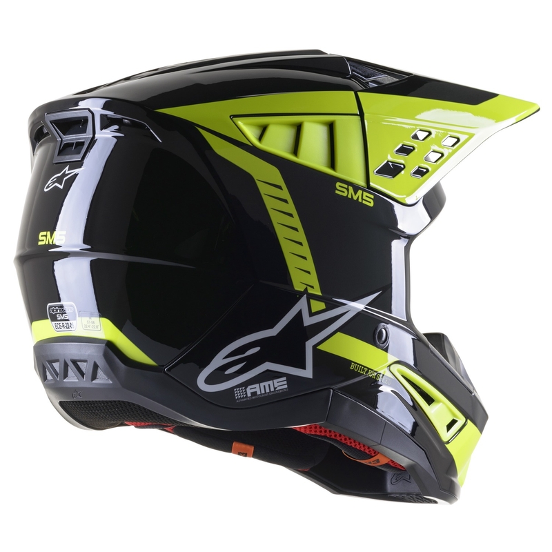 Alpinestars S-M5 Beam motocrosshjelm sort-antracit-fluogul blank