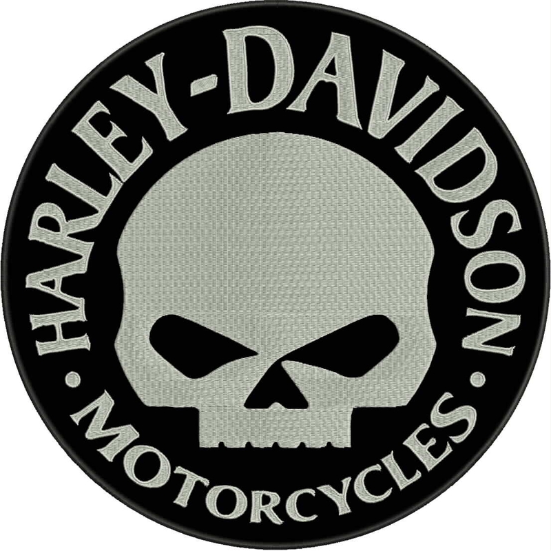 Patch H-D Motorcykler sort og hvid