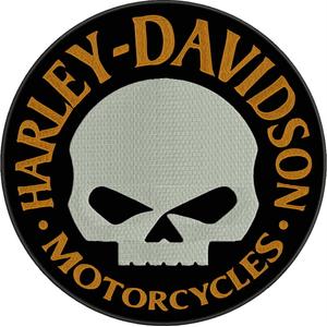 Patch H-D Motorcycles sort-hvid-gul