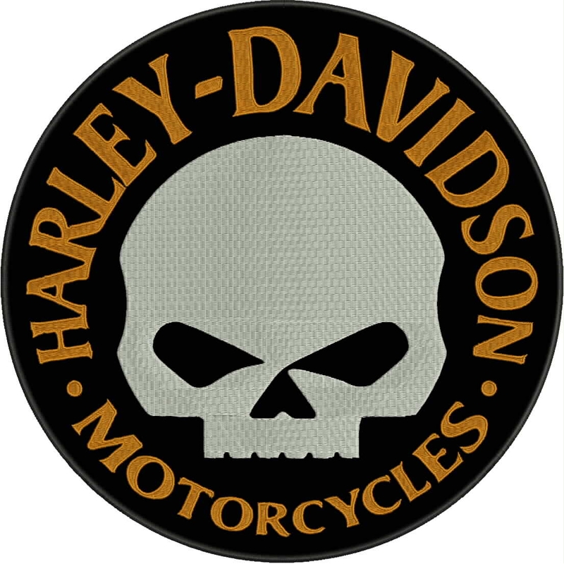 Patch H-D Motorcycles sort-hvid-gul