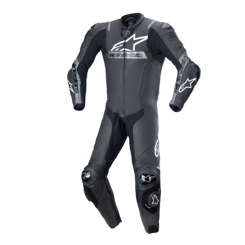 Alpinestars Missile 2 Ward sort og grå motorcykeloverall i læder