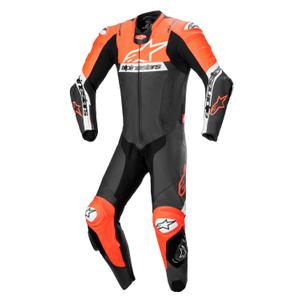 Alpinestars Missile 2 Ward Black-Fluo Red-White læderovertræksdragt til motorcykel