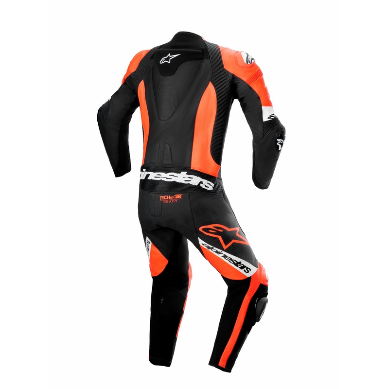 Alpinestars Missile 2 Ward Black-Fluo Red-White læderovertræksdragt til motorcykel