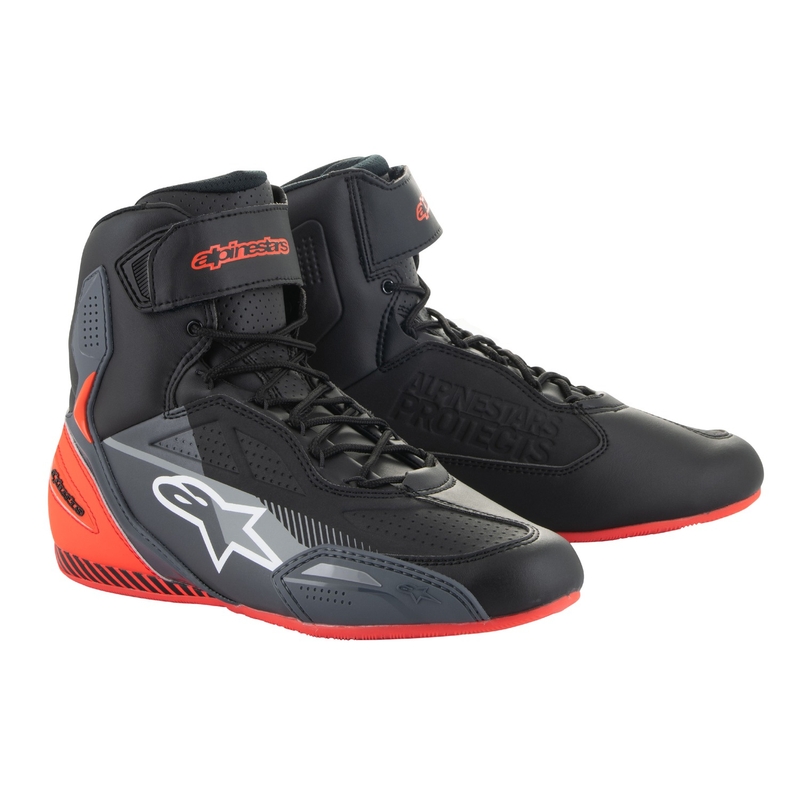 Alpinestars Faster-3 sort-grå-fluoro røde motorcykelstøvler