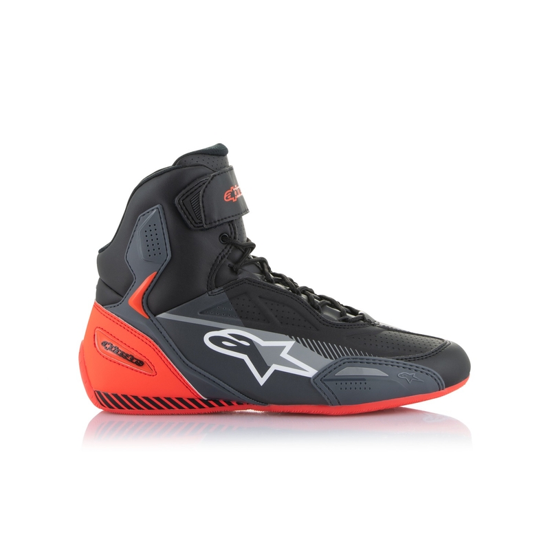 Alpinestars Faster-3 sort-grå-fluoro røde motorcykelstøvler