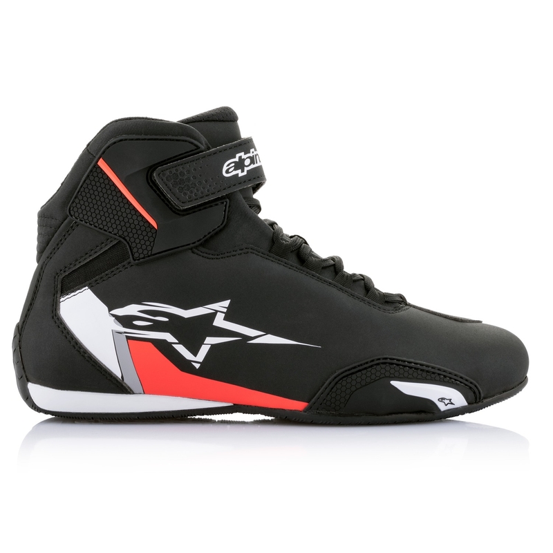 Alpinestars Sector Black-White-Fluo Red motorcykelstøvler