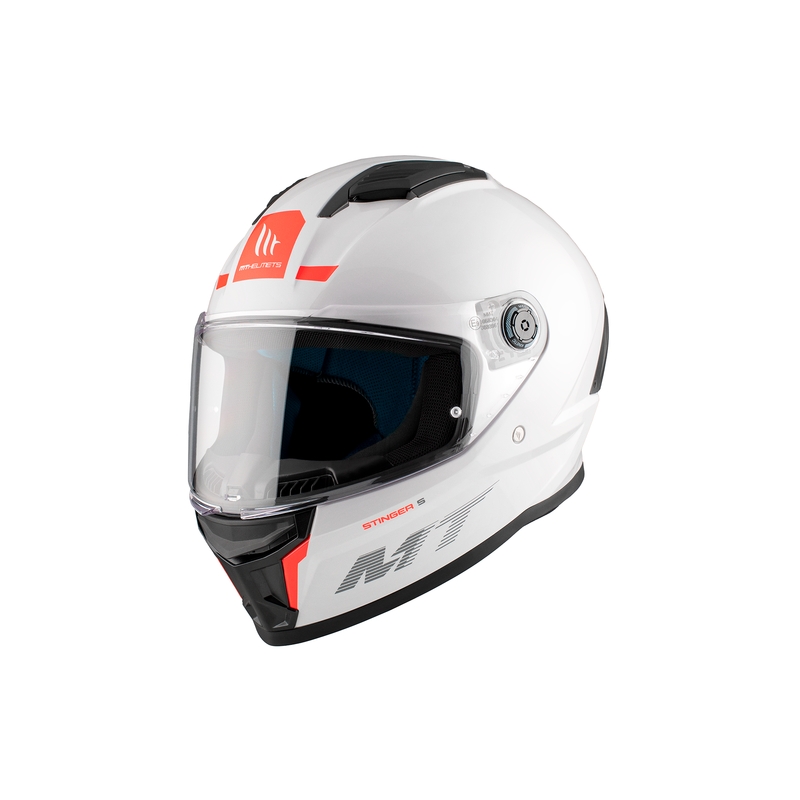 MT Stinger 2 Solid Gloss White Integral motorcykelhjelm