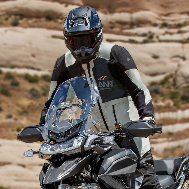 Alpinestars Amt 7 Air motorcykeljakke lysegrå-sort