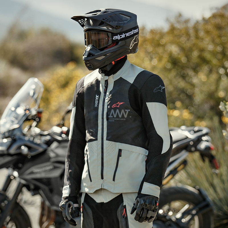 Alpinestars Amt 7 Air motorcykeljakke lysegrå-sort