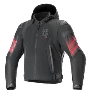 Alpinestars Zaca Air Venom Vandtæt Sort/Fluorød Motorcykeljakke