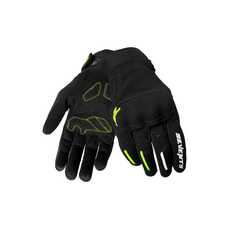 Motorcykelhandsker Seventy Degrees SD-C40 Asfalt sort-fluogul