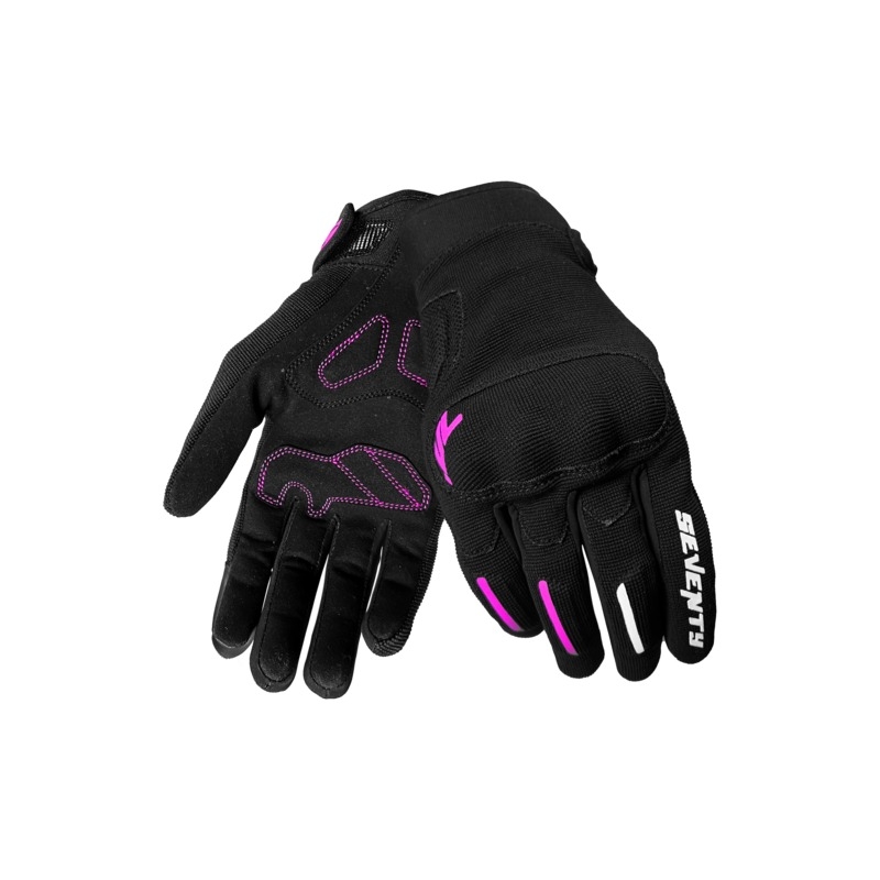 Motorcykelhandsker til kvinder Seventy Degrees SD-C42 Asphalt sort og pink