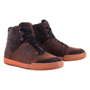 Alpinestars Chrome Crafted Drystar Brown Rubber motorcykelstøvler