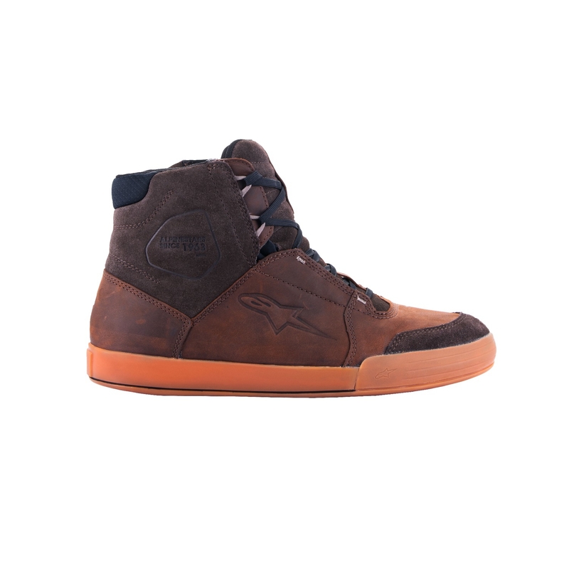 Alpinestars Chrome Crafted Drystar Brown Rubber motorcykelstøvler