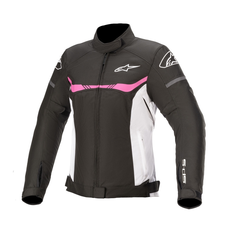 Alpinestars Stella T-SPS vandtæt motorcykeljakke til kvinder i sort, hvid og pink